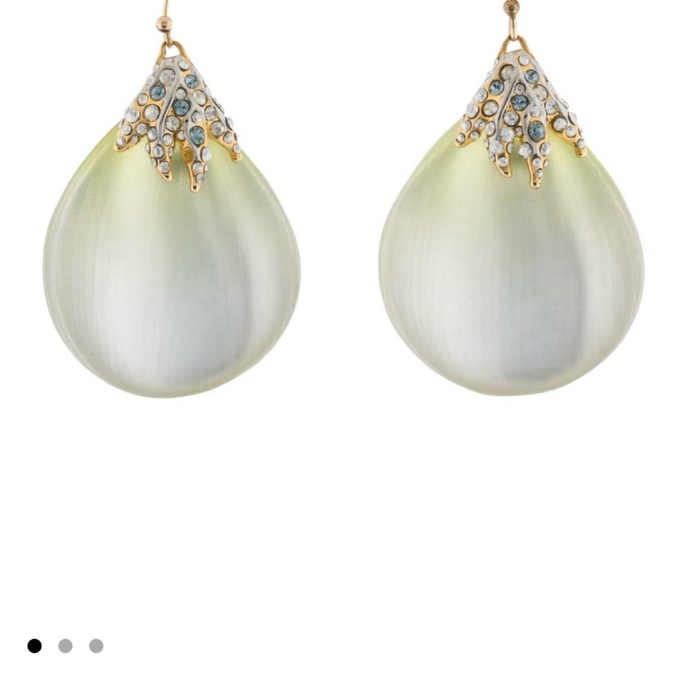 Large Alexis  Bittar  Teardrop Earrings with Crystal Accents